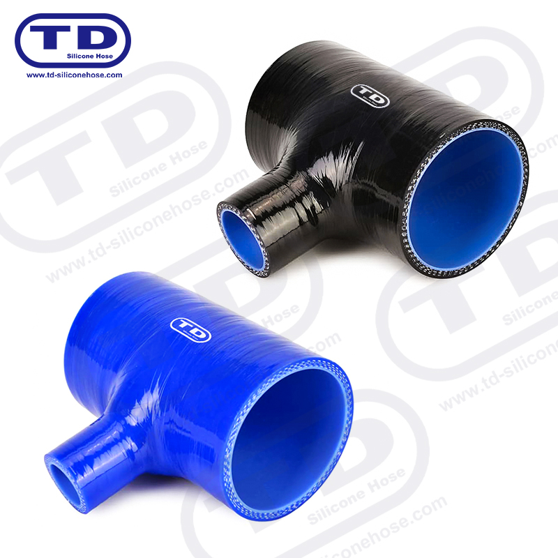 Mangueira de silicone em forma de T.