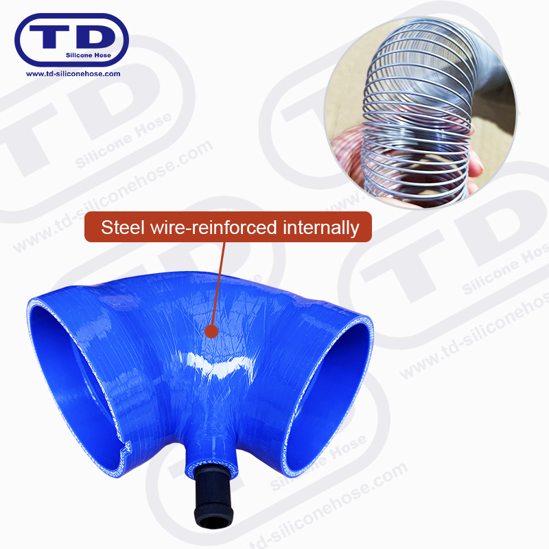 Mangueira de silicone reforçada com arame