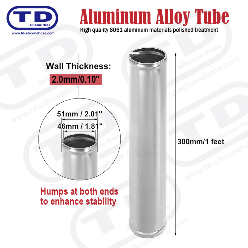 Tubo de alumínio OD: 51mm L: 300mm